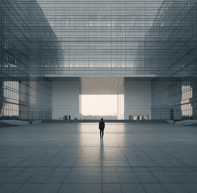 Modern clean architecture atrium