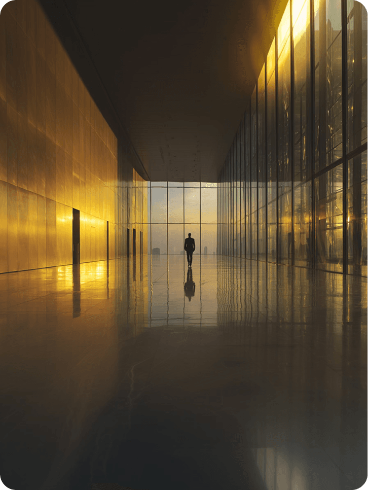 Long corridor with measurable lighting performance